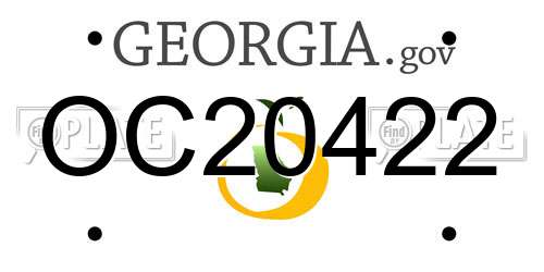 OC20422 Georgia License Plate