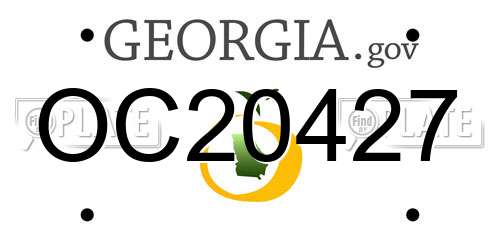 OC20427 Georgia License Plate