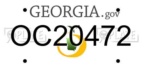 OC20472 Georgia License Plate
