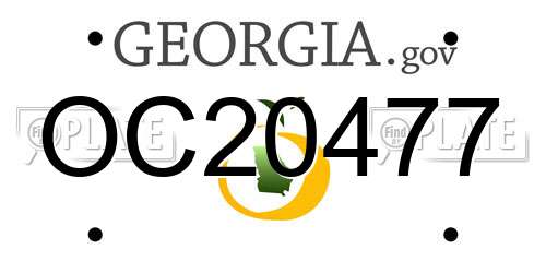 OC20477 Georgia License Plate