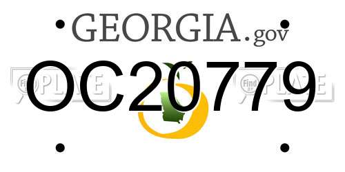 OC20779 Georgia License Plate