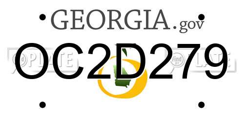 OC2D279 Georgia License Plate