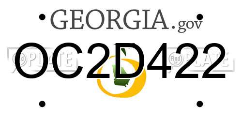 OC2D422 Georgia License Plate