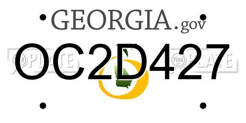 OC2D427 Georgia License Plate