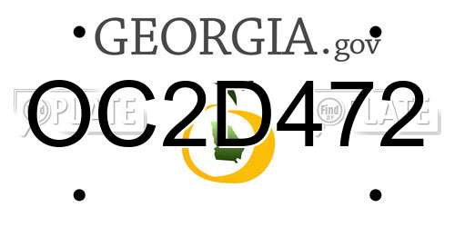 OC2D472 Georgia License Plate