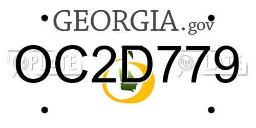 OC2D779 Georgia License Plate