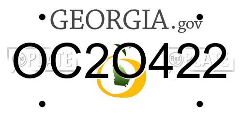 OC2O422 Georgia License Plate