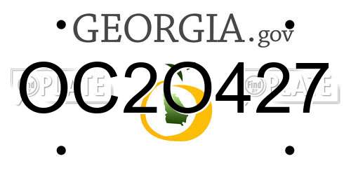 OC2O427 Georgia License Plate