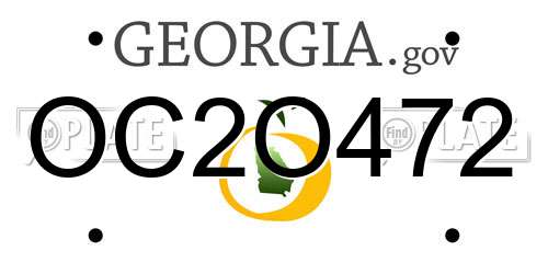 OC2O472 Georgia License Plate