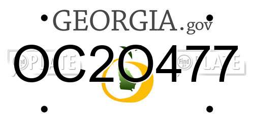 OC2O477 Georgia License Plate