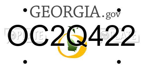 OC2Q422 Georgia License Plate