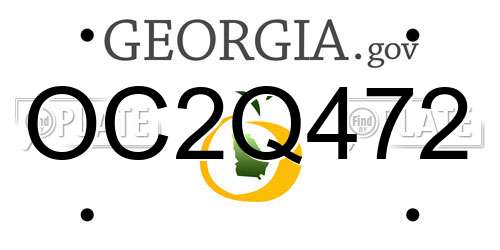 OC2Q472 Georgia License Plate