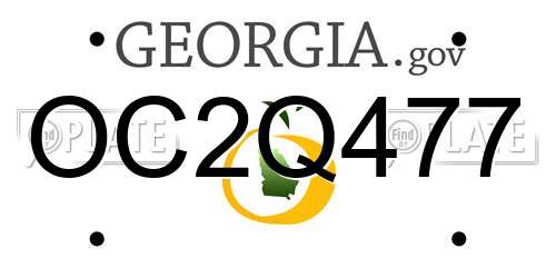 OC2Q477 Georgia License Plate