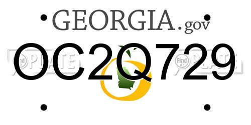 OC2Q729 Georgia License Plate