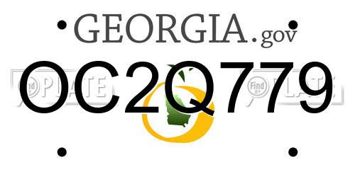 OC2Q779 Georgia License Plate