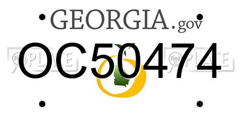 OC50474 Georgia License Plate