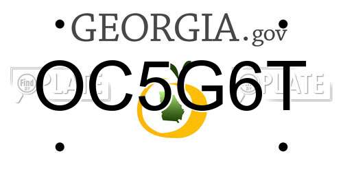 OC5G6T Georgia License Plate