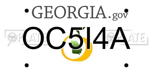 OC5I4A Georgia License Plate