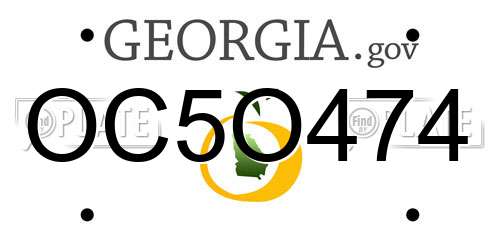 OC5O474 Georgia License Plate