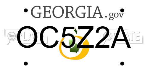 OC5Z2A Georgia License Plate