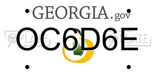 OC6D6E Georgia License Plate