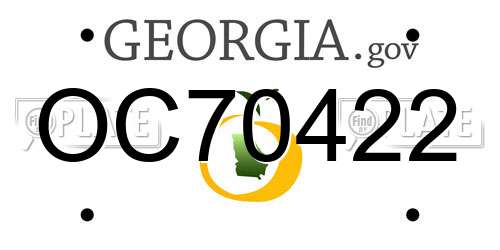 OC70422 Georgia License Plate