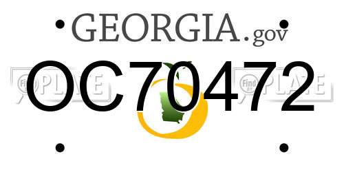 OC70472 Georgia License Plate
