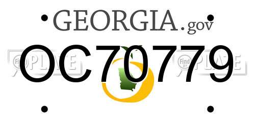 OC70779 Georgia License Plate