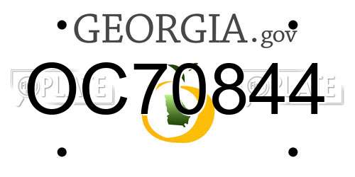 OC70844 Georgia License Plate