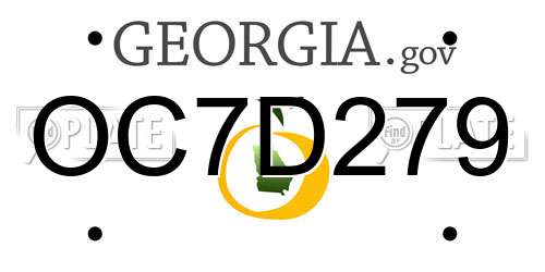 OC7D279 Georgia License Plate