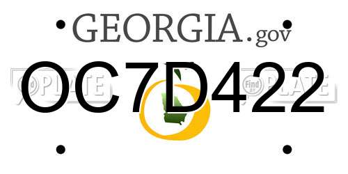 OC7D422 Georgia License Plate