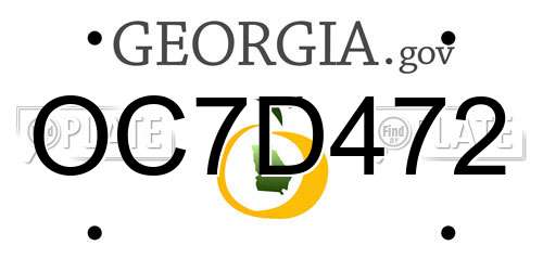 OC7D472 Georgia License Plate
