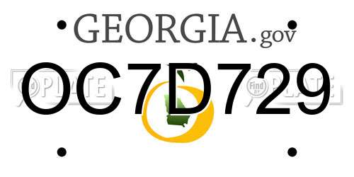OC7D729 Georgia License Plate