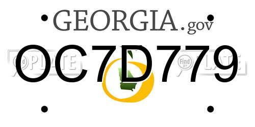 OC7D779 Georgia License Plate