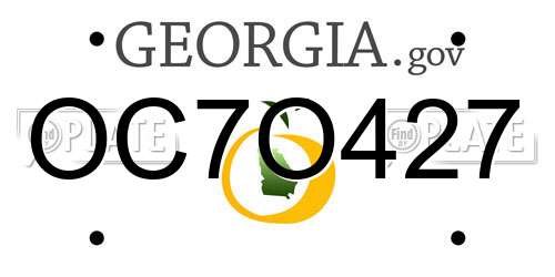 OC7O427 Georgia License Plate