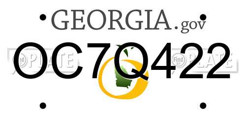 OC7Q422 Georgia License Plate