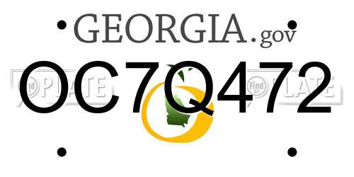 OC7Q472 Georgia License Plate