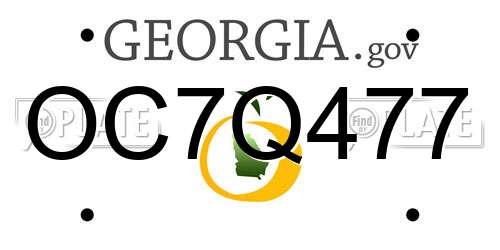 OC7Q477 Georgia License Plate