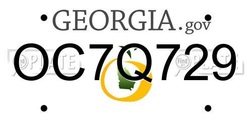OC7Q729 Georgia License Plate
