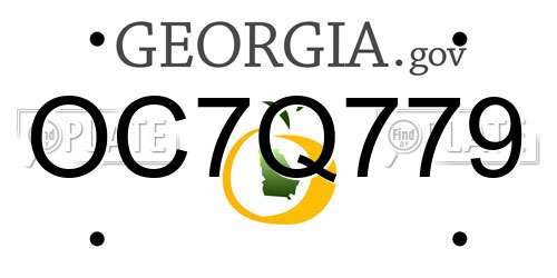 OC7Q779 Georgia License Plate