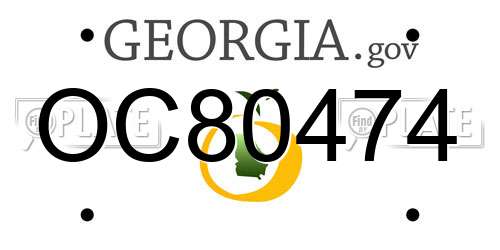 OC80474 Georgia License Plate