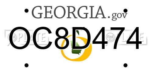 OC8D474 Georgia License Plate