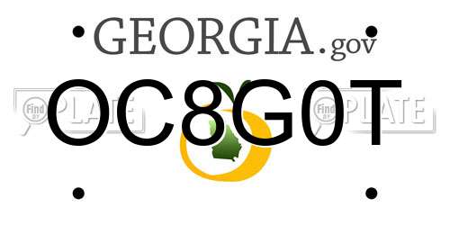 OC8G0T Georgia License Plate