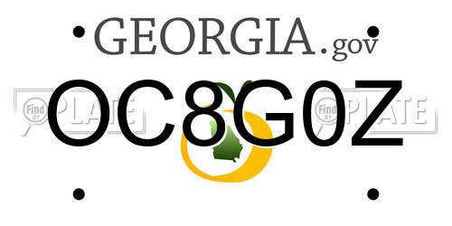 OC8G0Z Georgia License Plate