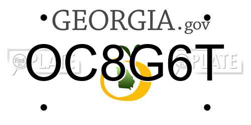 OC8G6T Georgia License Plate