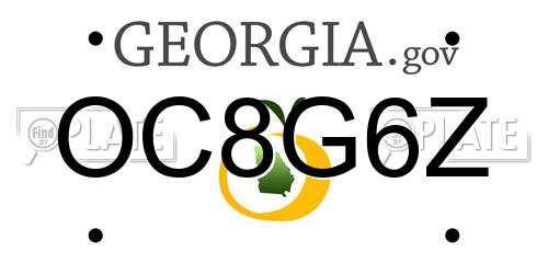 OC8G6Z Georgia License Plate