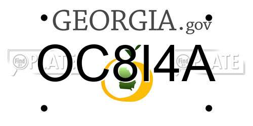 OC8I4A Georgia License Plate