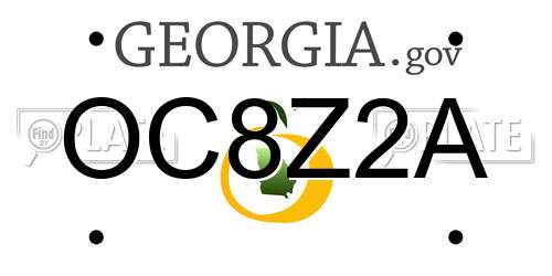 OC8Z2A Georgia License Plate