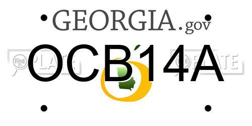 OCB14A Georgia License Plate