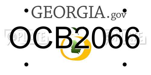 OCB2066 Georgia License Plate